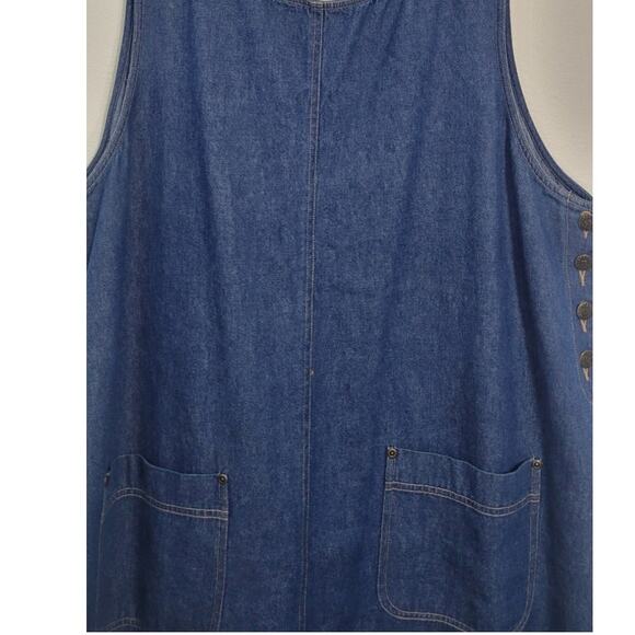 Susan Bristol Jean Dress Womens X-Large Knee Length Dark Blue Denim Vintage - Picture 3 of 8